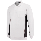 Tricorp Polosweater Bicolor Borstzak 302001 White/Darkgrey