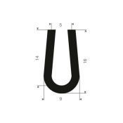 U-PROFIEL AFGEROND EPDM 5X16X9MM