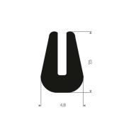 U-PROFIEL AFGEROND EPDM 1X7,5X4,8MM