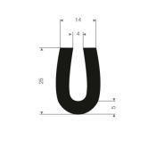 U-PROFIEL AFGEROND EPDM 4X14X25MM
