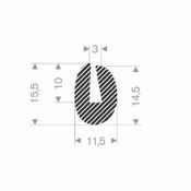 U-PROFIEL MOSRUBBER 11.5X15.5X3MM ZWART