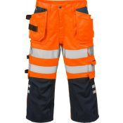 Fristads High Vis 3/4 Broek Klasse 2 20 27 Plu Hi-vis Oranje/marineblauw