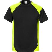 Fristads T-shirt 7046 thv Zwart/ Fluor Geel