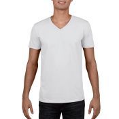 Gildan T-shirt V-Neck SoftStyle for him 000 White mt XL