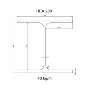Balkstaal hea lengte is +/- 6.10 meter HEA200