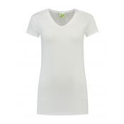 Lemon & Soda T-shirt V-neck cot/elast SS for her White mt S