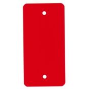 - Labels Gelaktbandstaal Rood met Afgeronde Hoeken 2x 5MM Gat 65X115X0.17