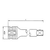 Action Verlengstuk met kogel DO6863075 -  1/2" x 75