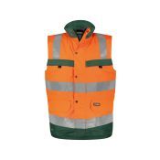 Dassy Hogezichtbaarheidsbodywarmer Bilbao PES70 Fluo-oranje/Flessengroen