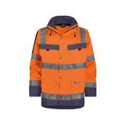 Dassy Hogezichtbaarheidsparka Atlantis PES70 Fluo-oranje/Marineblauw