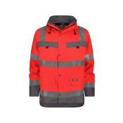 Dassy Hogezichtbaarheidsparka Atlantis PES70 Fluorood/Cementgrijs