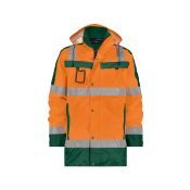 Dassy Hogezichtbaarheidsparka Limasol PES70 Fluo-oranje/Flessengroen