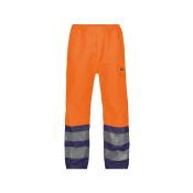 Dassy Hogezichtbaarheidsregenbroek Sola PES70 Fluo-oranje/Marineblauw