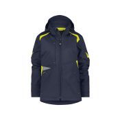 Dassy Softshelljas Kalama Women PES21 Nachtblauw/Fluogeel