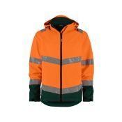 Dassy Softshelljas Malaga PES74 Fluo-oranje/Flessengroen