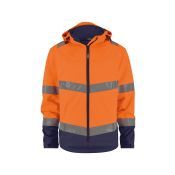 Dassy Softshelljas Malaga PES74 Fluo-oranje/Marineblauw