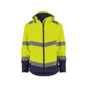 Dassy Softshelljas Malaga PES74 Fluogeel/Marineblauw