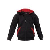 Dassy Sweater met lange rits en kap Watson Kids COPES80 Zwart/Rood