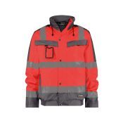 Dassy Winterjas Lima PES70 Fluorood/Cementgrijs