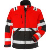 Fristads High Visibility Softshelljack Klasse 2 4083  Fristad Hi-Vis rood/zwart