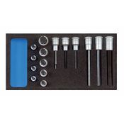 Gedore Dopsleutel-schroevendraaierset 1500 CT1-IN 19 LKM 1/2" in 1/3 CT module