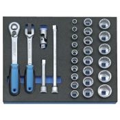 Gedore Dopsleutel-set 2005 CT2-D 19 1/2" in 2/4 CT module, 29-dlg