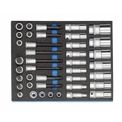 Gedore Dopsleutel-set 2005 CT2-D 19L 1/2" in 2/4 CT module, 40-dlg