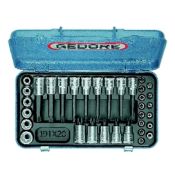 Gedore Dopsleutelset 19 TX 20 1/2"+1/4" 34-dlg TX