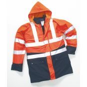 Hydrowear Parka Polperro Fluor Oranje - Zwart