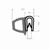 KLEMPROFIEL 1,5-3mm met kraal zijkant