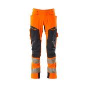 Mascot High-Vis Werkbroek Met Kniezakken 19279-510 Oranje/Marineblauw