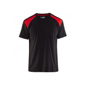 Blaklader T-shirt bi-colour  3379 ZWART/Rood mt L