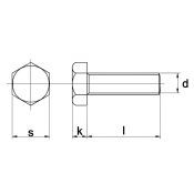 Tapbout Zeskant DIN 933 10.9 Zwart M16X50