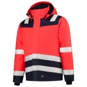 Tricorp Midi Parka High Vis Bicolor 403023 Fluor Red-Ink