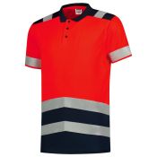 Tricorp Poloshirt High Vis Bicolor 203007 Fluor Red-Ink