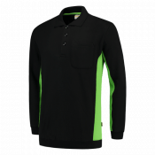 Tricorp Polosweater Bicolor Borstzak 302001 Zwart Limoengroen