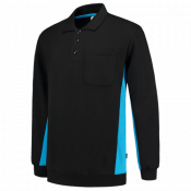 Tricorp Polosweater Met Borstzak 302001 Black/Turquoise