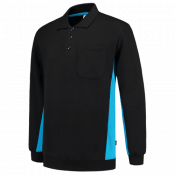 Tricorp Polosweater Met Borstzak 302001 Black/Turquoise