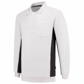 Tricorp Tricorp Polosweater Bicolor Borstzak 302001 White/Darkgrey Maat 6XL