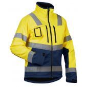 Blaklader Jas softshell high vis - 4900 Geel/Marineblauw L