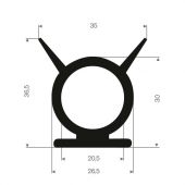 CARROSSERIEPROFIEL 36,5X26,5MM EPDM