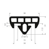 CARROSSERIEPROFIEL 38X21MM EPDM