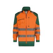 Dassy Hoge zichtbaarheidsvest Orlando PESCO74 Fluo-oranje/Flessengroen Maat 2XL