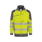 Dassy Hoge zichtbaarheidsvest Orlando PESCO74 Fluogeel/Cementgrijs Maat 4XL