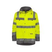 Dassy Hogezichtbaarheidsparka Atlantis PES70 Fluogeel/Cementgrijs Maat 4XL
