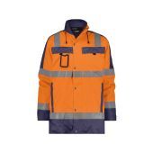 Dassy Hogezichtbaarheidsparka Limasol PES70 Fluo-oranje/Marineblauw Maat 3XL