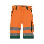 Dassy Hogezichtbaarheidsshort Lucca PESCO74 Fluo-oranje/Flessengroen Maat 66