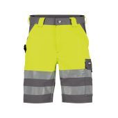 Dassy Hogezichtbaarheidsshort Venna PESCO61 Cementgrijs/Fluogeel Maat 48