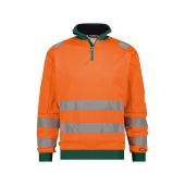 Dassy Hogezichtbaarheidssweater Denver PESCO84 Fluo-oranje/Flessengroen Maat 4XL