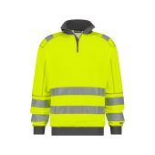 Dassy Hogezichtbaarheidssweater Denver PESCO84 Fluogeel/Cementgrijs Maat 4XL